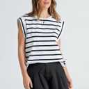 WIHOLL Cap Sleeve Tops for Women Summer Top Basic Tee Shirts Business Casual Tank Loose Fit 2026 Fashion (White, L)