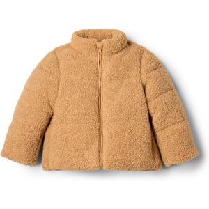 Amazon Essentials x Sofia Grainge Unisex Toddlers and Babies' Teddy Puffer Jacket, Winter Coat, Fleece Lined (3T, Camel)