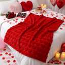 Tudomro 3 Pcs 50"x60" Easter, St Patrick's Day Throw Blanket, Valentine's Day Soft Fuzzy Plush Luxury Spring 3D Embroidered Red Heart Decorative Throw Blanket for Home Bed Sofa Decor Woman Men Gifts