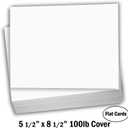Hamilco White Cardstock Paper for Invitations 5.5" x 8.5", 100 lb Cover, Blank Printable Note, Greeting & Stationery Cards, 100 Pack