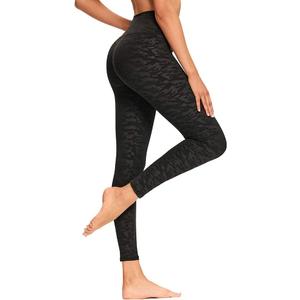 Wholesale High Waisted Black Camo Leggings Soft Slim Tummy Control Printed Pants Small-Medium
