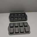 HONGBAKE 2 Pack Mini Loaf Baking Pans 8-Cavity, Nonstick Small Cornbread Pan, Tiny Banana Bread Pan Set, Heavy Duty Brownie Pan, Dark Grey (Gray)