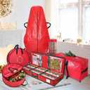 BALEINE 2 Pack Wreath Storage Container, Christmas Wreath Storage Bag with Reinforced Handle for Holiday Xmas (Red, 36"X8")