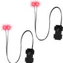 Halloween Led Glowing Eyes with Timer,2 Pcs Light Up Skeleton Eyes,Horror DIY Eyes for Masks,Pumpkins,Tombstones,and Props (Red)