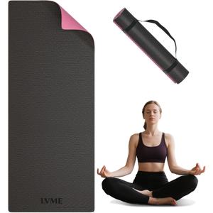 Yoga Mat Non Slip, Anti-Tear 1/4" & 2/5" Thick TPE Yoga Mats for Women and Men, a stylish and practical dual-tone yoga mat.72"x24" Exercise & Fitness Mat with Carrying Strap, Workout Mats for Yoga, Pilates and Floor Exercise