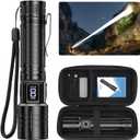 Flashlights High Lumens Rechargeable 20,000LM Super Bright LED Flashlight with Dimmable, Zoomable Beam Tactical Flash Lights Small Powerful (1-Pack)