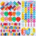 112pcs Mini Pop Fidget Toys Pack Party Favors, Silicone Cat Squeeze Pop and Pop Bracelet it Bubble Fidget Bulk Sensory Toys, Party Bag Fillers for Kids