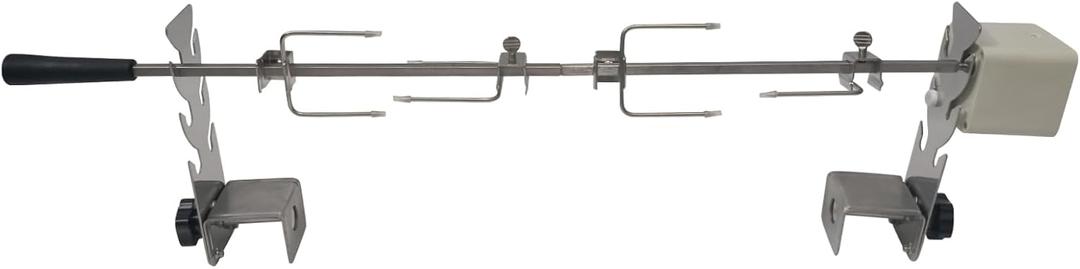 Rotisserie Kit Universal Replacement 5078b Quick Install Portable Spit Grill Outdoor Camping BBQ Three Heights Adjustable Length Cooking Tool Roaster Accessories Chicken Fork Heavy Duty Motor DC 5V