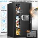 23.6" Tall Large Home Safe, 4.6 Cuft Safe Box with Fireproof Waterproof Bag