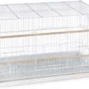 Prevue Pet Products Flight Cage Metal Steel Bird Crate, Multi-Bird Home Stackable Cage for Birds, Home Crate for Extra-Small Pet Parakeets, Finches, and More, White