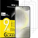 NEW'C 3 Pack Designed for Samsung Galaxy S25 Plus, Galaxy S25 Edge, Screen Protector Tempered Glass, Bubble Free, Ultra Resistant | Tempered Glass, Bubble Free, Ultra Resistant (Transparent)