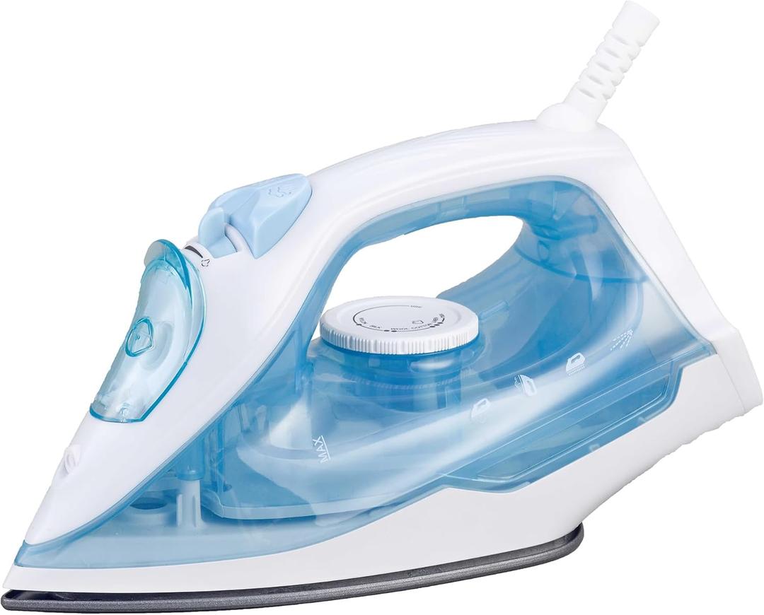 Brentwood 1200W Lightweight Non-Stick Steam Iron with Extra Long 8FT Cord (White)