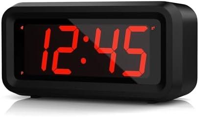 Alarm Clock, LED Digital Clock, Small Wall Clock, Battery Operated, Adjustable 3-Level Led Brightness, Dim Night Mode, 12/24Hr, Cordless, Constantly 1.2'' Digits Display for Bedroom/Travel,Easy to Set