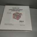 Sattiyrch Plastic Christmas Ornament Storage Box,4 Tray Customizable Divider, Zippered Closure, Dust-Proof, Collapsible, Dual Handles,Holds Up to 64 x 2.36 Ornaments,for Garage/Attic/Basement Storage