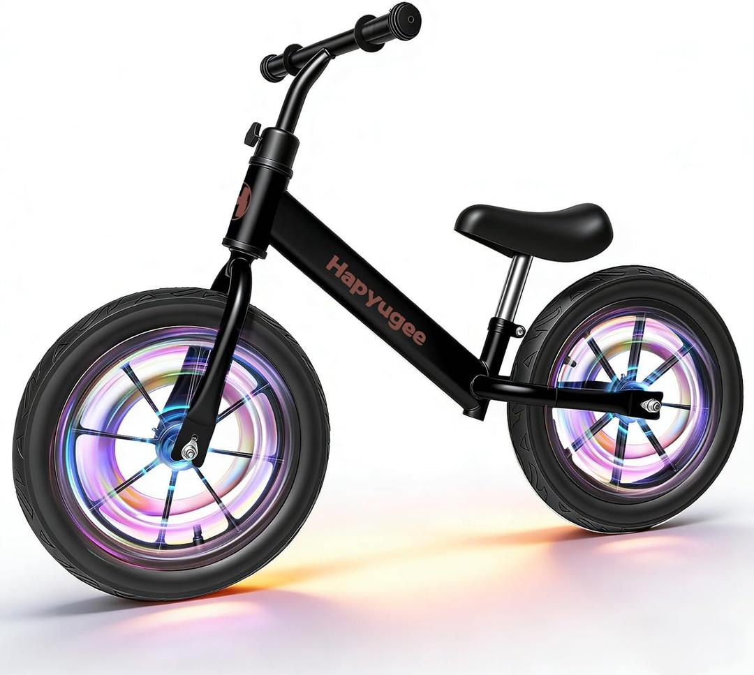 Toddler Balance Bike,14" Lighting Wheels,Air Tires,Kids' Balance Bikes for 3-6 Years Old with Adjustable Seat,No Pedal Training Bicycle for Boys Girls Birthday Christmas