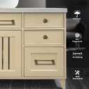 2 x 2 Pack Antique Brass Cabinet Pulls 5"(128mm) Hole Center Kitchen Retro Handles for Furniture and Drawers Vintage Square Dresser Handles Farmhouse Knobs Drawer Pulls Hardware Q-AB128-2