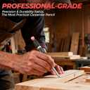 Nicpro CP5000 Magnetic Carpenter Pencils with Sharpener, 2.8mm Construction Pencil+10 Refill, Deep Hole Marking Pencils, Woodworking Pencil with Magnetic Pickup Tool, Carpenter Tools for Architect-Red