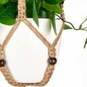 Mkono Fake Hanging Plant with Pot, Artificial Plants for Home Spring Decor Indoor Macrame Plant Hanger with Faux Vine Hanging Planter Greenery for Bedroom Bathroom Kitchen Office, Brown (Pothos)