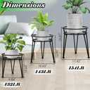 3Pack Metal Plant Stands Outdoor Indoor,Rustproof Iron Flower Pot Stands Outdoor,Heavy Duty Pot Stand for Plants Indoor,Round Black Display Rack Flower Stand Plant Holders