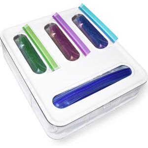 Knox Home & Health Bag Storage Organizer for Kitchen Drawer, Plastic Bag Container Holder, Baggie Dispenser for Gallon, Quart, Sandwich, Snack, Kitchen Organizers and Storage