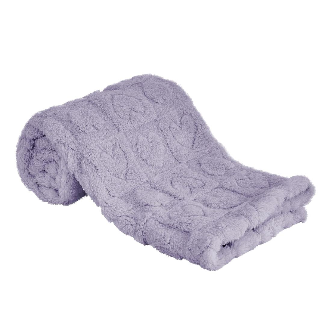Yurhap Fleece Baby Blanket Heart Checkered Blanket, Ultra Soft Cozy Baby Blankets for Girls Boys, Fluffy Infant Toddler Newborn Receiving Blankets for Crib Stroller 3040 (Purple)