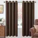 YoungsTex Brown Velvet Curtains 72 Inch Length 2 Panels for Living Room, Thermal Insulated Blackout Drapes with Grommet Privacy for Bedroom, 2 Panels, 52 X 72 Inch