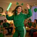 3 x St Patricks Day Headband Set - Green Shamrock Headbands with Glitter Shamrock Earrings for Women St Patricks Day Accessories