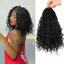 8 Packs Crochet Box Braids with Curly Ends Boho Braids 10 Inch Goddess Box Braids Crochet Hair Bohemian Box Braid Hair (1B, 10 inch 8 pack)