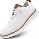 Men's Casual Dress Shoes Fashion Walking Sneakers Mesh Business Oxfords Work Lightweight Soft Sole (11, White)