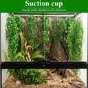 Suncalla Reptile Plants Terrarium Hanging Plants Vines Boston Climbing Terrarium Plant with Suction Cup for Bearded Dragons Lizards Crested Gecko Snake Crab Tank(Petite Leaf Series,Multiple Green)