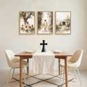 Large Jesus Teaching Children on Path Framed Canvas Wall Art,Empty Tomb Christian Wall Decor,Spiritual Religious Bible Artwork for Living Room,Bedroom,Dining Room,Office -16"x24"x3, 16L"x24W"