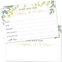 2 x Greenery Advice And Wishes Cards For The Mr And Mrs, Blank Well Wishes For Baby Shower, Bridal Shower And Graduation Party, Wedding Advice Cards 4x6, Pack of 25 -G19