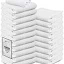 Hand Towels (Pack of 24) White Economy Towels Salon Towels - 100% Cotton Spa Towel 16 x 27 Inches Highly Absorbent, Facial, Gym, Hair, Face Towel Bulk