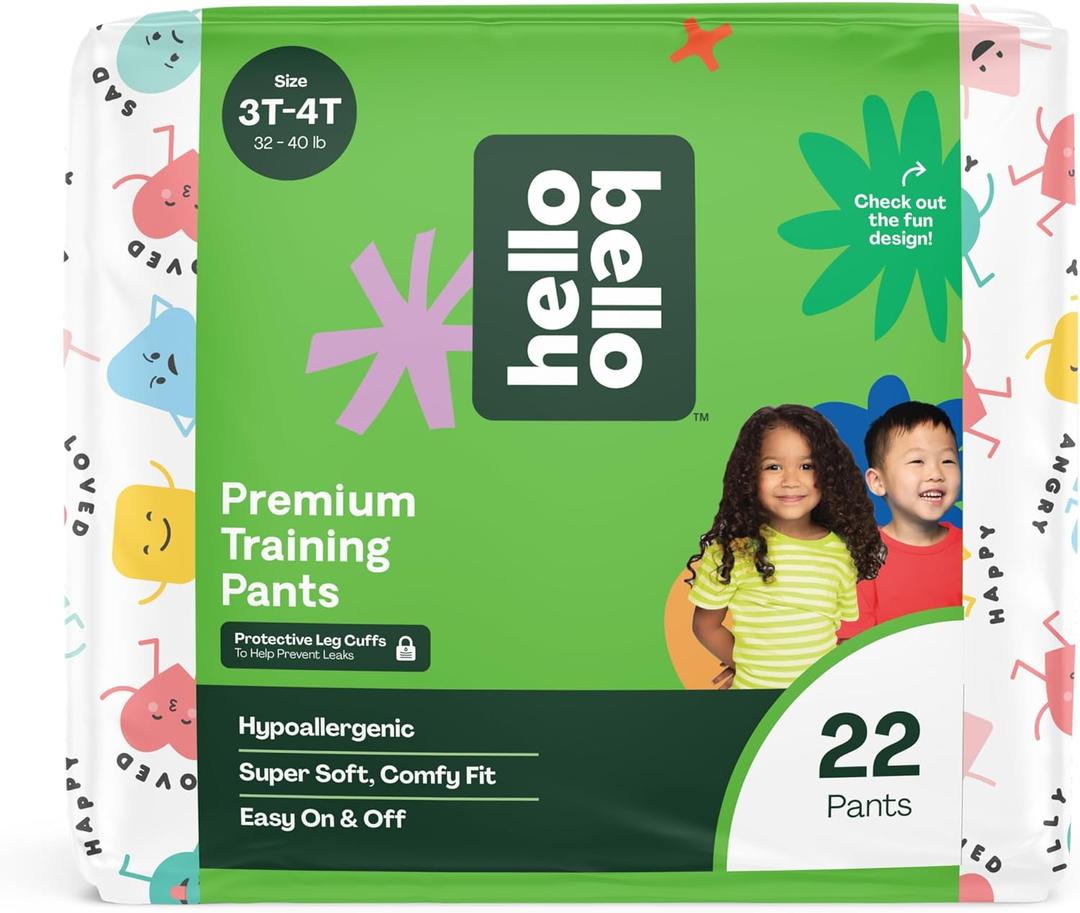 Hello Bello Premium Training Pants 3T-4T, All About Feelings Design, 22ct Jumbo Pack