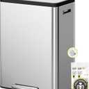 EKO EcoCasa II 36L+24L Dual Trash Can with Recycle Bin, Stainless Steel Garbage Can with Lid, Deodorizer Compartment, Odor-Proof and Fingerprint Resistant