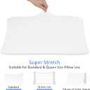 2-Pack Jersey Knit Pillow Cases Standard/Queen - Ultra Soft T-Shirt Like White Pillowcases Microfiber Blend - Envelope Closure Queen or Standard Size Set of 2, White