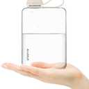 Portable Flat Water Bottle,BPA Free Reusable Tritan Plastic Travel Water Bottle Cup,Lightweight Leakproof Slim Water Bottle Fits Purse,Backpacking, Hiking (White, 17 oz)