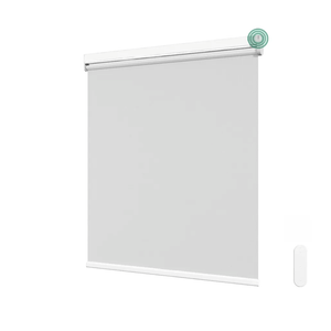Motorized Roller Blinds with Remote Control for Windows, Blackout Smart Roller Shade, Battery Powered Electric Smart Blind (White 34" W x 72" H)