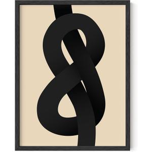 HAUS AND HUES Black and White Abstract Wall Art - Neutral Wall Art Modern Midcentury Modern Art | Black and White Artwork for Walls Modern Neutral Wall Decor Minimal Wall Art UNFRAMED 12"x16"