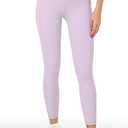 Buttery Soft Tummy Control Workout Leggings with Pockets for Women High Waisted Athletic Yoga Pants (Purple, L)