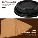 YEEHAW 16 oz 100 Pack Disposable Paper Coffee Cups with Lids & Sleeves, To Go Hot Cups for Coffee, Hot Beverage Drinking Cup, Ideal for Cafes, Bistros