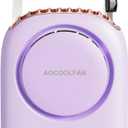 Portable Neck Fan, Mini Small Personal Handheld Fan USB Rechargeable 3 Speed for Girls Boys Woman Eyelash Travel Home Office Outdoor (purple)