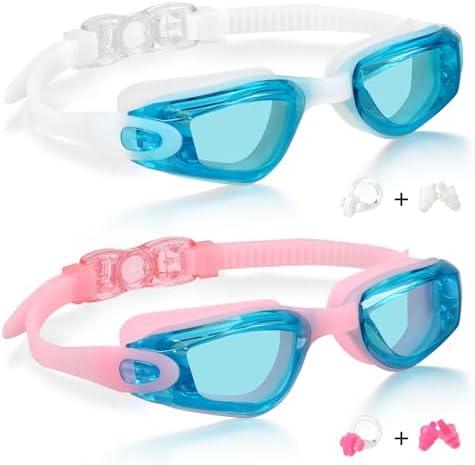 Aegend Kids Swim Goggles, Pack of 2 Swimming Goggles for Children Boys & Girls Age 3-14