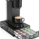 Compact Coffee Pod Holder Storage Drawer for K cup, Coffee Capsules Organizer, 24 Pod Capacity, Countertop Organizer, 13"L x 9.25" W x 2.75"H, Black, Ideal for Small Space Counters