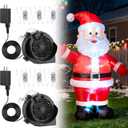 2 Pack 1.2A Inflatable Fan Replacement - 3000RPM Air Blower for Inflatables, Blower Fan with 1.5A Adapter 3-LED White Lights for Christmas Outdoor Blow Up Yard Decorations Gifts