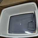 Amazon Basics Large Cat Litter Box with High Sides, Open Top for Easy Access, Includes Scoop with Storage, 19" x 15" x 11.75", Grey/Beige