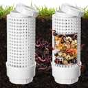 Blosssound 2 Pcs Inground Worm Composter Outdoor Farm Compost Bin Reducing Food Waste Composting Systems Sustainable Worm Composter for Raised Garden Beds at Home(11.81 x 4.33 x 4.33 Inch)
