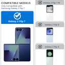VEGO for Galaxy Z Flip 7 Case, 360 Rotatable Ring Kickstand & Belt Clip Holster & Tempered Glass Camera Screen Protector & Hinge Protection, Shockproof Case for Samsung Flip 7 5G - Black