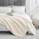 Hansleep Fleece King Size Blanket for Bed Beige, Super Soft Flannel Fuzzy Plush Cozy Blanket for All Seasons, Beige, King 90x108 Inches
