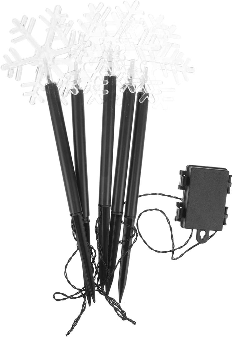 Kisangel LED Lawn Lamp Star Snowflake Shape Landscape Light for Garden Driveway and Pathway Decoration Charming Outdoor Illumination Without Battery